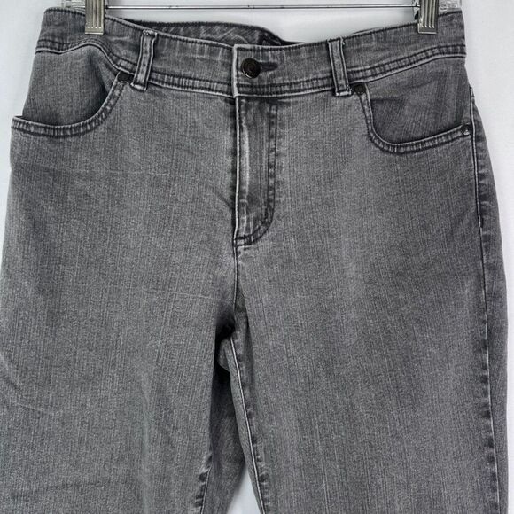 Chico's Additions Light Gray Denim Jeans Straight Leg 0.5 Short S/6 - Picture 3 of 9